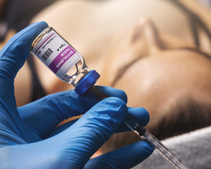 Close up of vial of botulinum toxin
