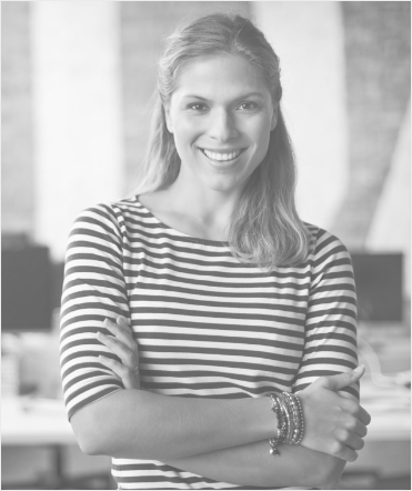 Woman in striped shirt smiling